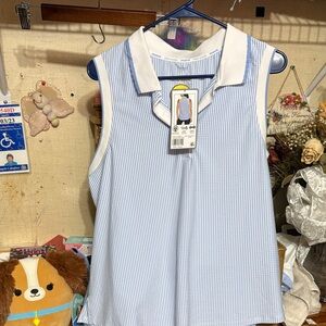 RBX Blue and White Striped Tank Top